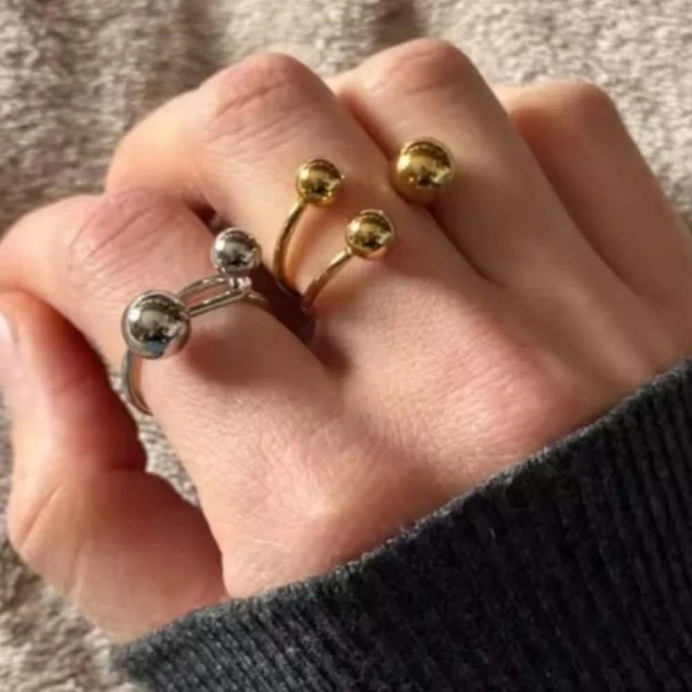 Anthropologie Ball Sphere Adjustable Ring 18k Gold Plated | NWOT